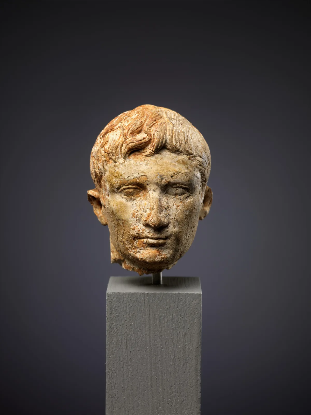 Ivory portrait head of the emperor Augustus