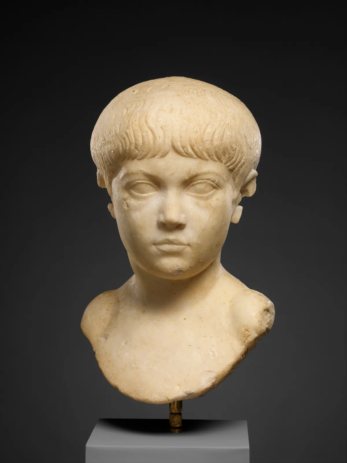 Marble portrait bust of a boy