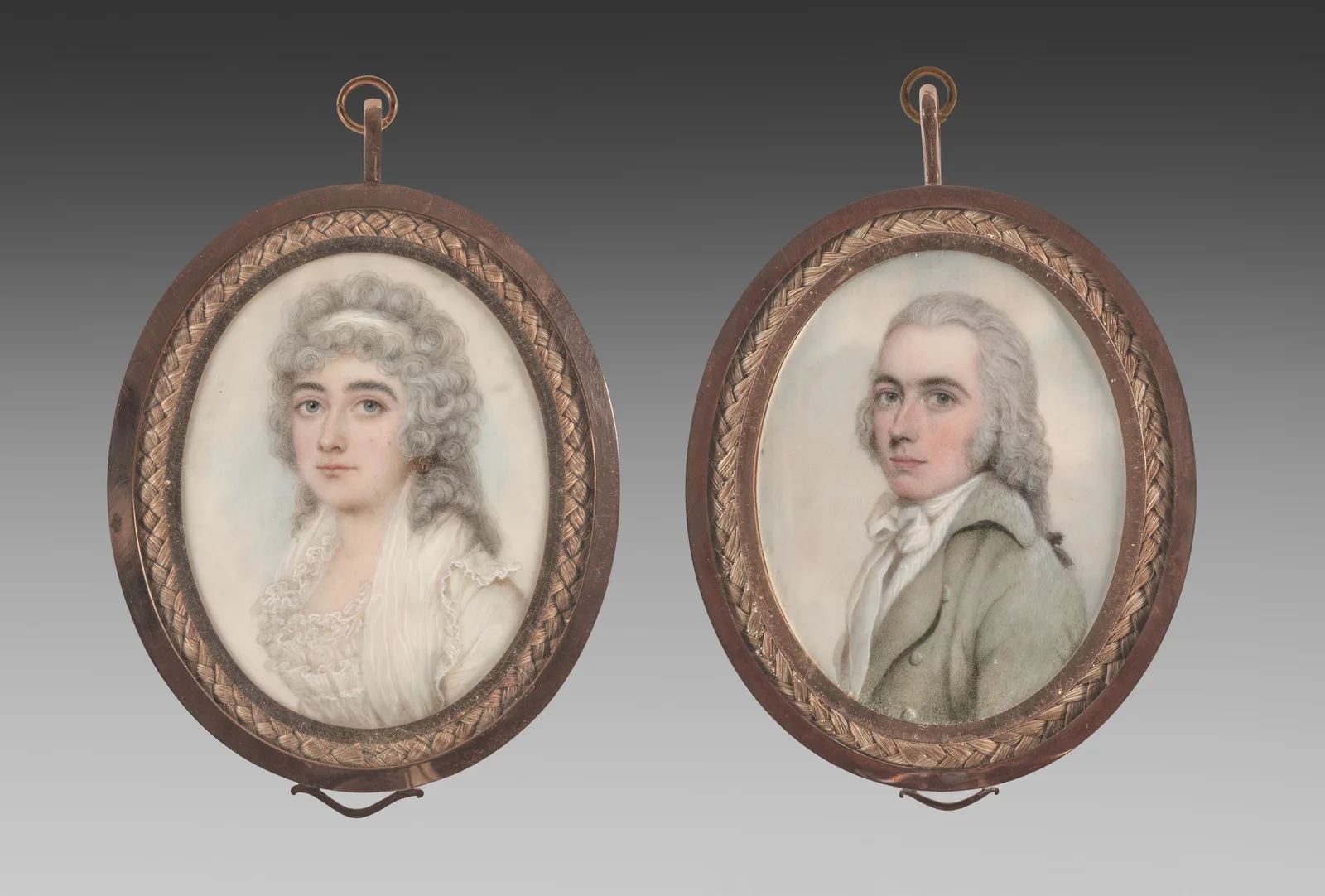 Portrait of a Man and Portrait of a Woman (pair)