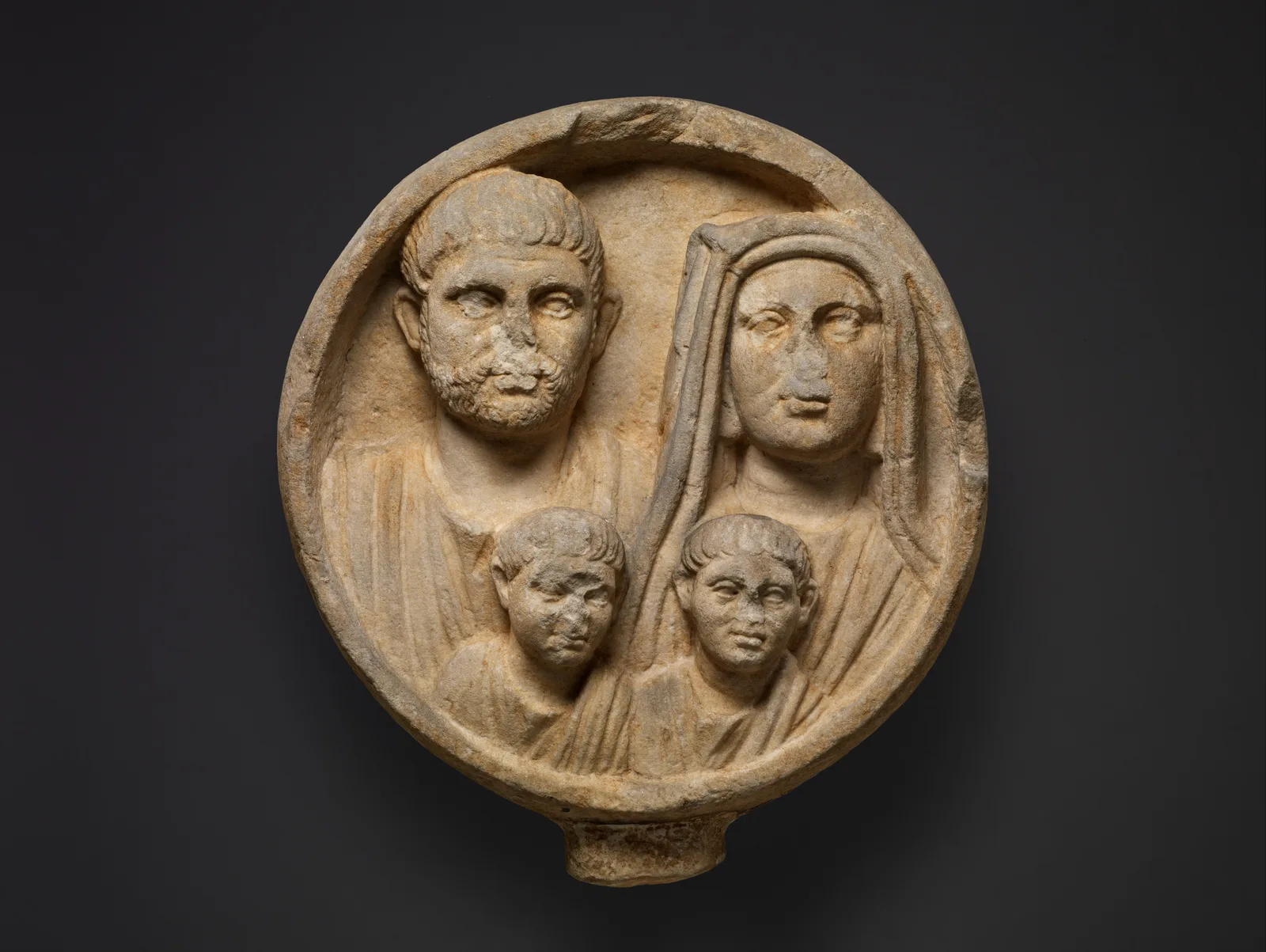 Marble funerary relief