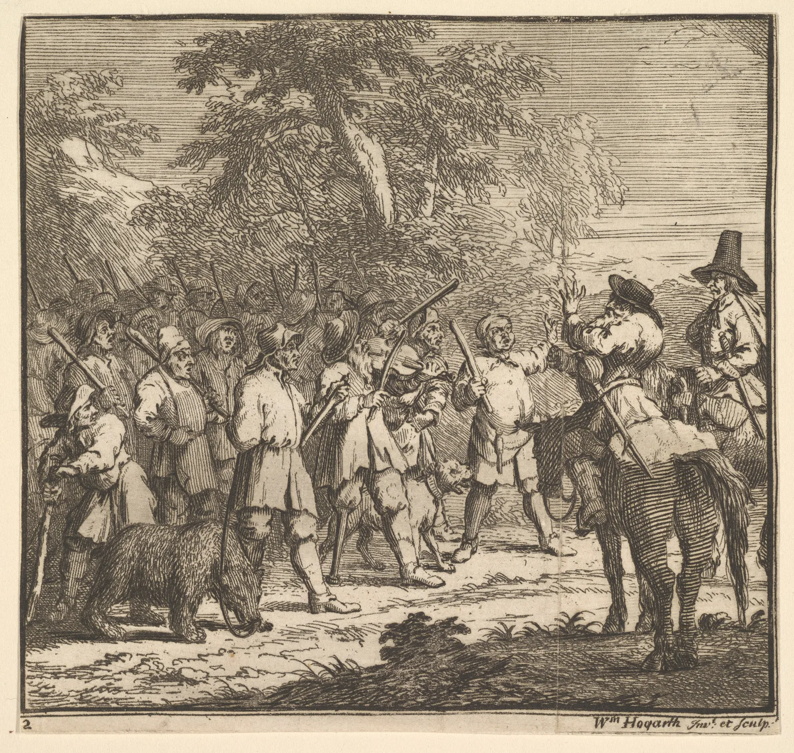 Hudibras First Adventure (Seventeen Small Illustrations for Samuel Butler's Hudibras, no. 2)