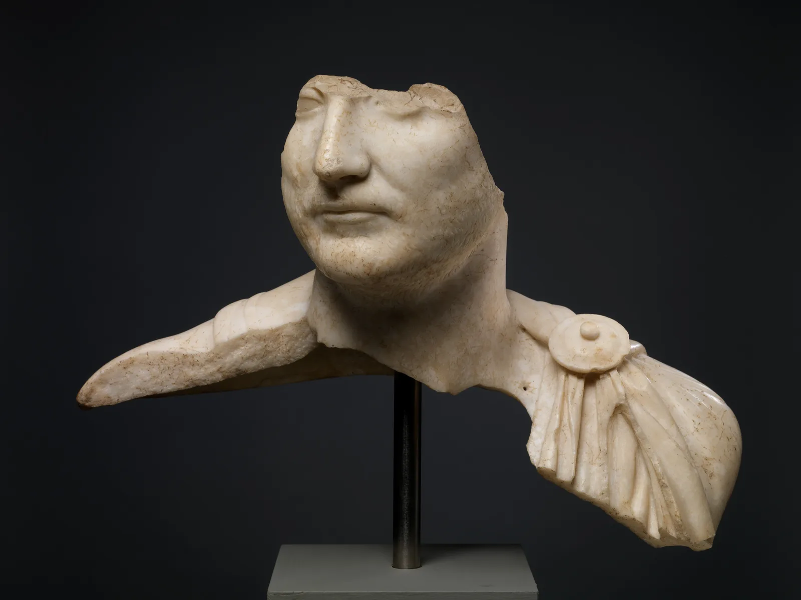 Marble male portrait bust