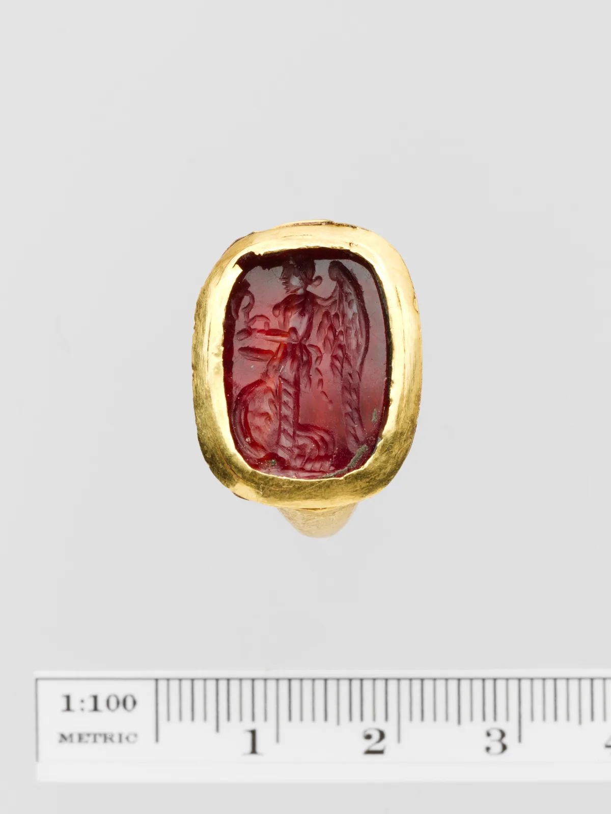 Carnelian oval set in a gold ring