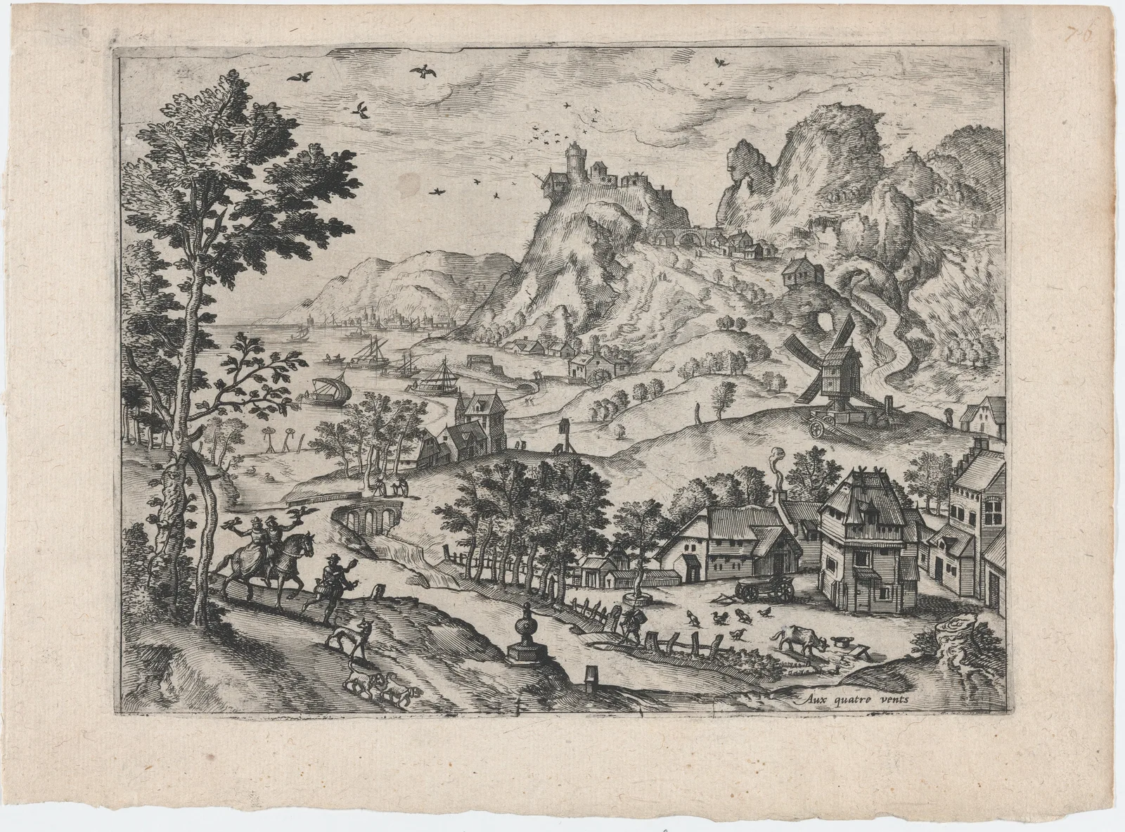 Mountain Landscape with Falconers