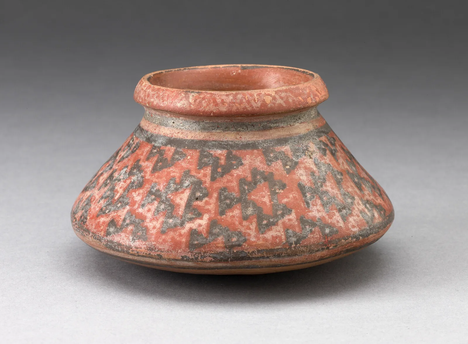 Miniature Jar with Textile Pattern or Abstract Fish Motifs