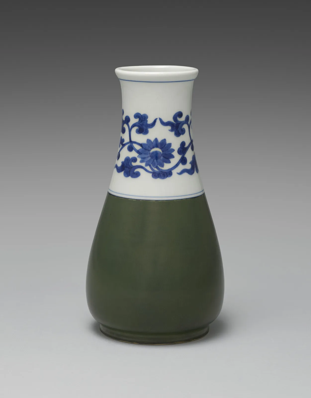 Flower Vase with Floral Scroll
