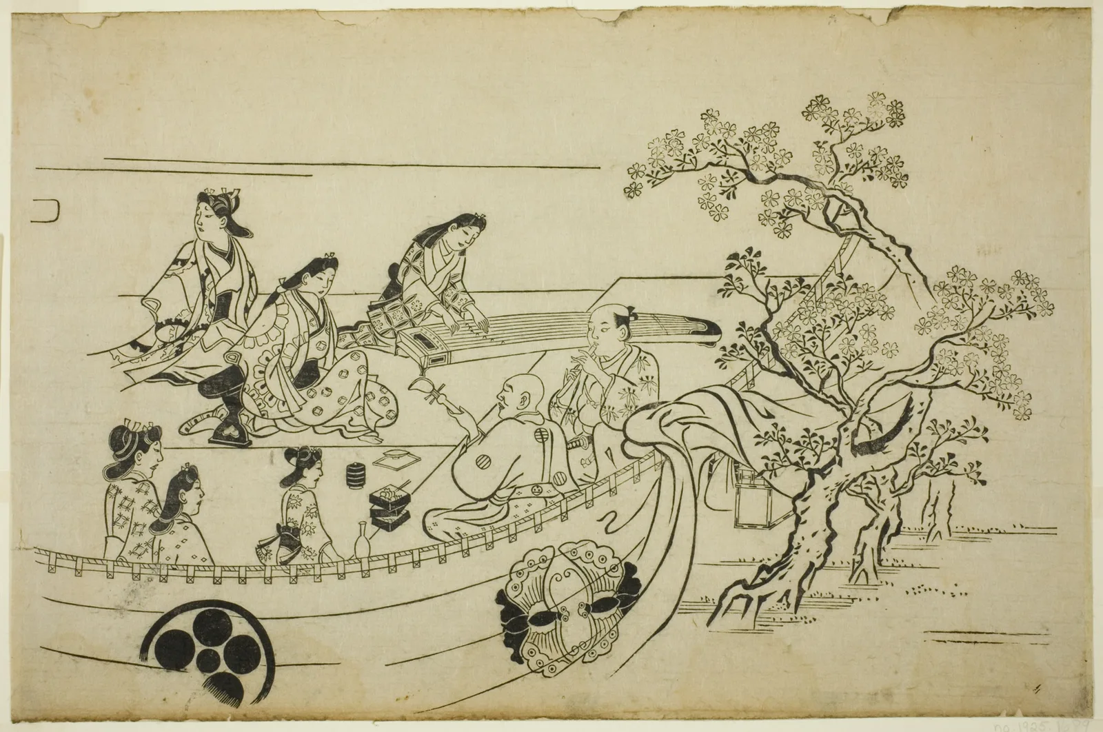 Flower-Viewing Party with Crest-Bearing Curtain, from the series "Flower Viewing at Ueno (Ueno hanami no tei)"