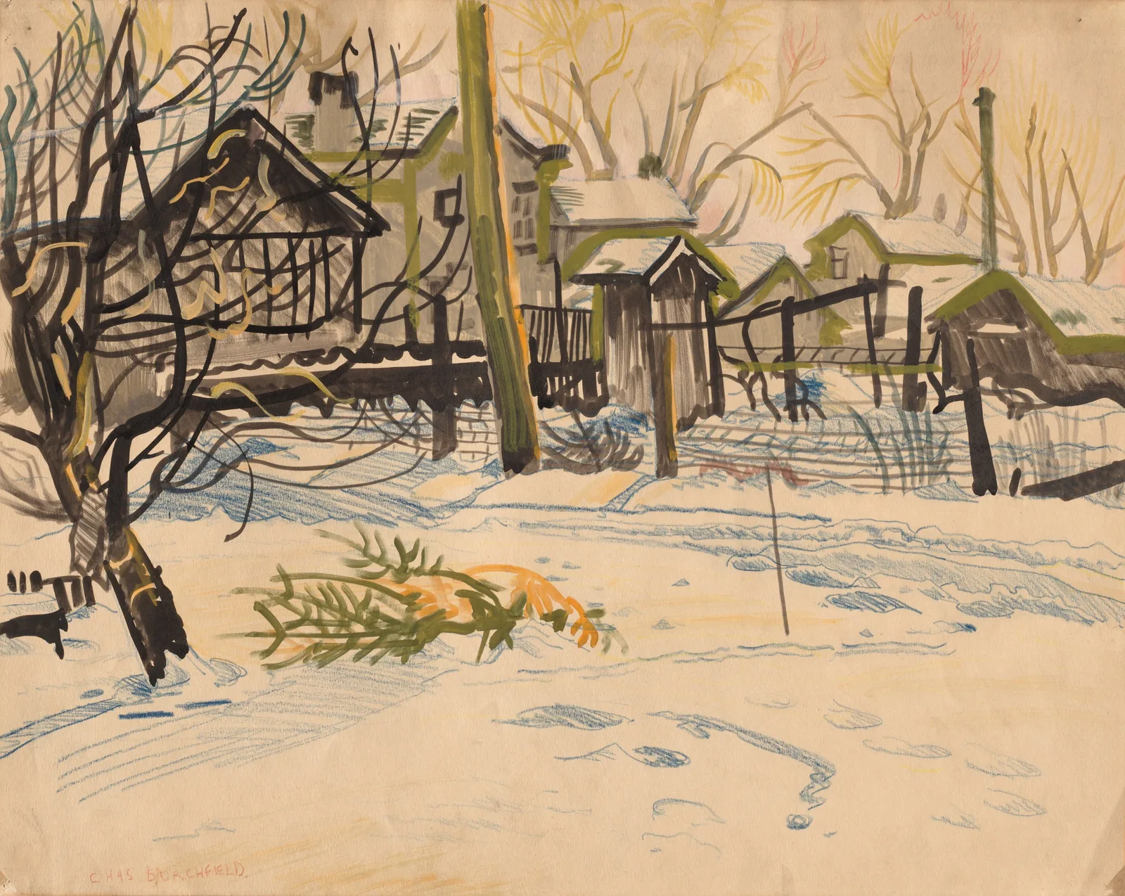 Backyards in Winter (Castoff Christmas Tree)