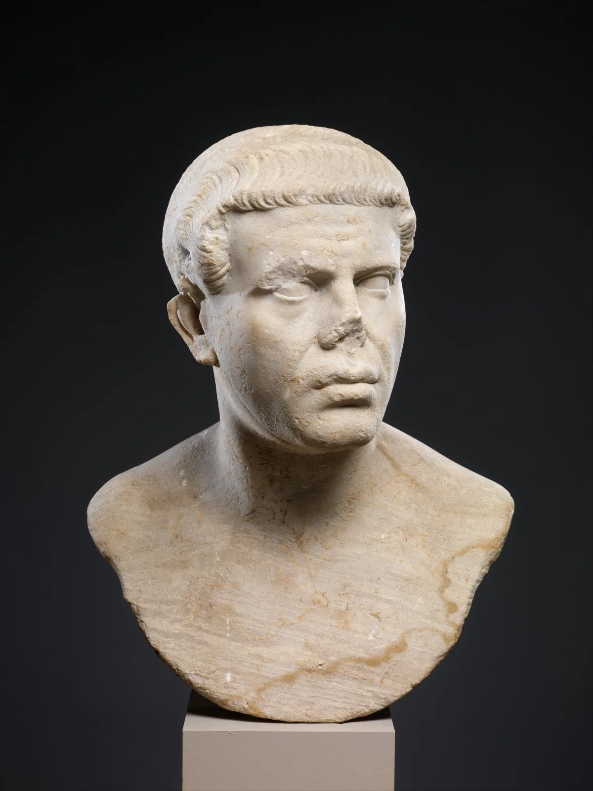 Marble portrait bust of a man
