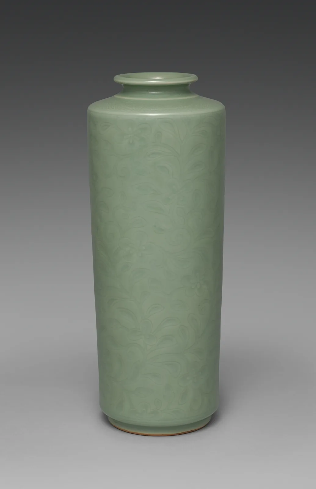 Tong-Shaped Vase with Flowers and Grasses