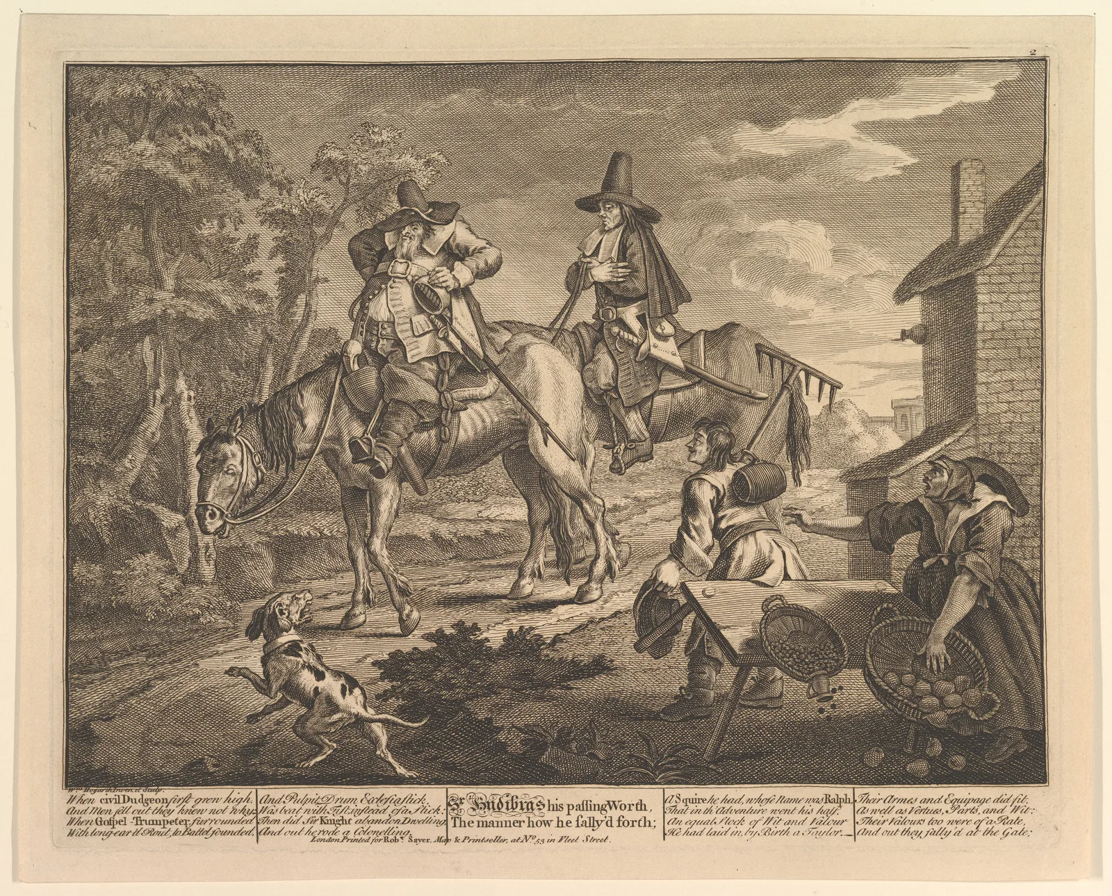 Sr. Hudibras, His Passing Worth, The Manner How He Sally'd Forth" (Twelve Large Illustrations for Samuel Butler's Hudibras, Plate 2)