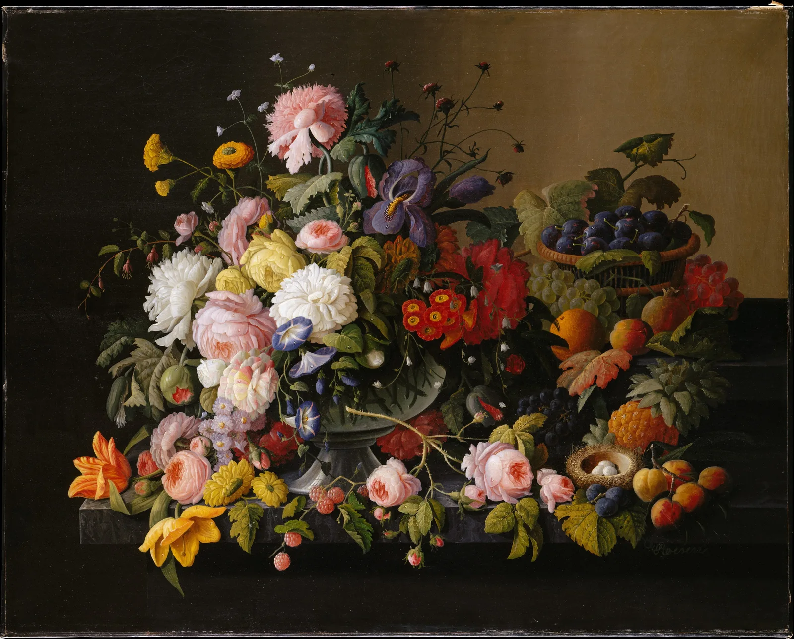 Still Life: Flowers and Fruit