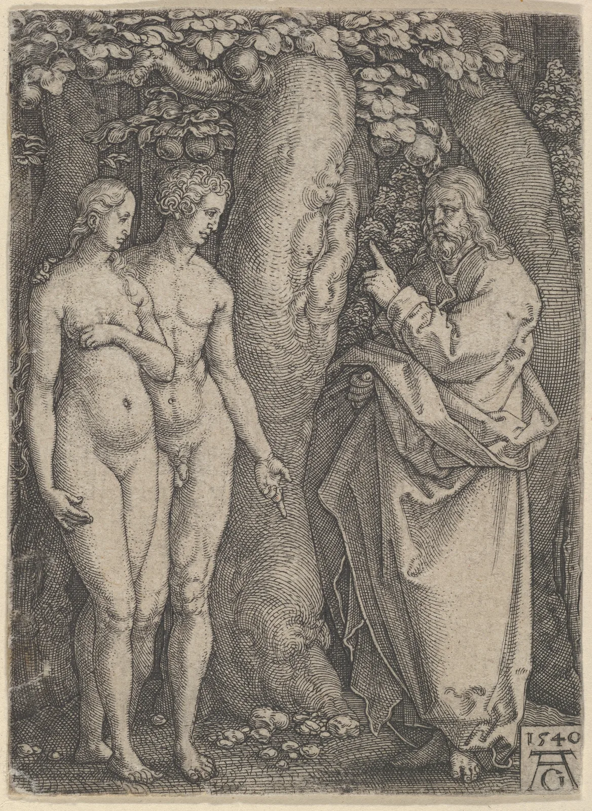 God Forbidding Adam and Eve to Eat from the Tree of Knowledge, from "The Story of Adam and Eve"