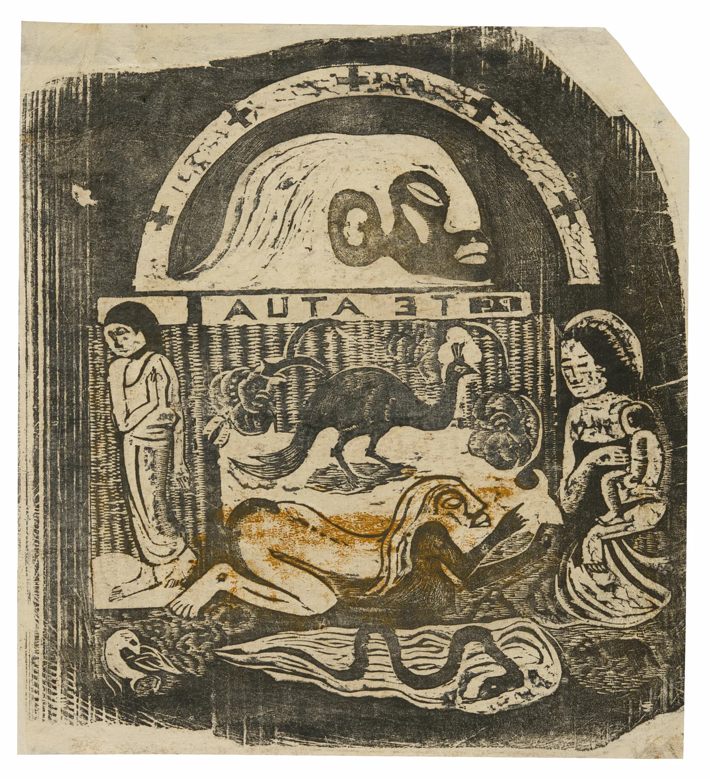 Te atua (The God), from the Suite of Late Wood-Block Prints